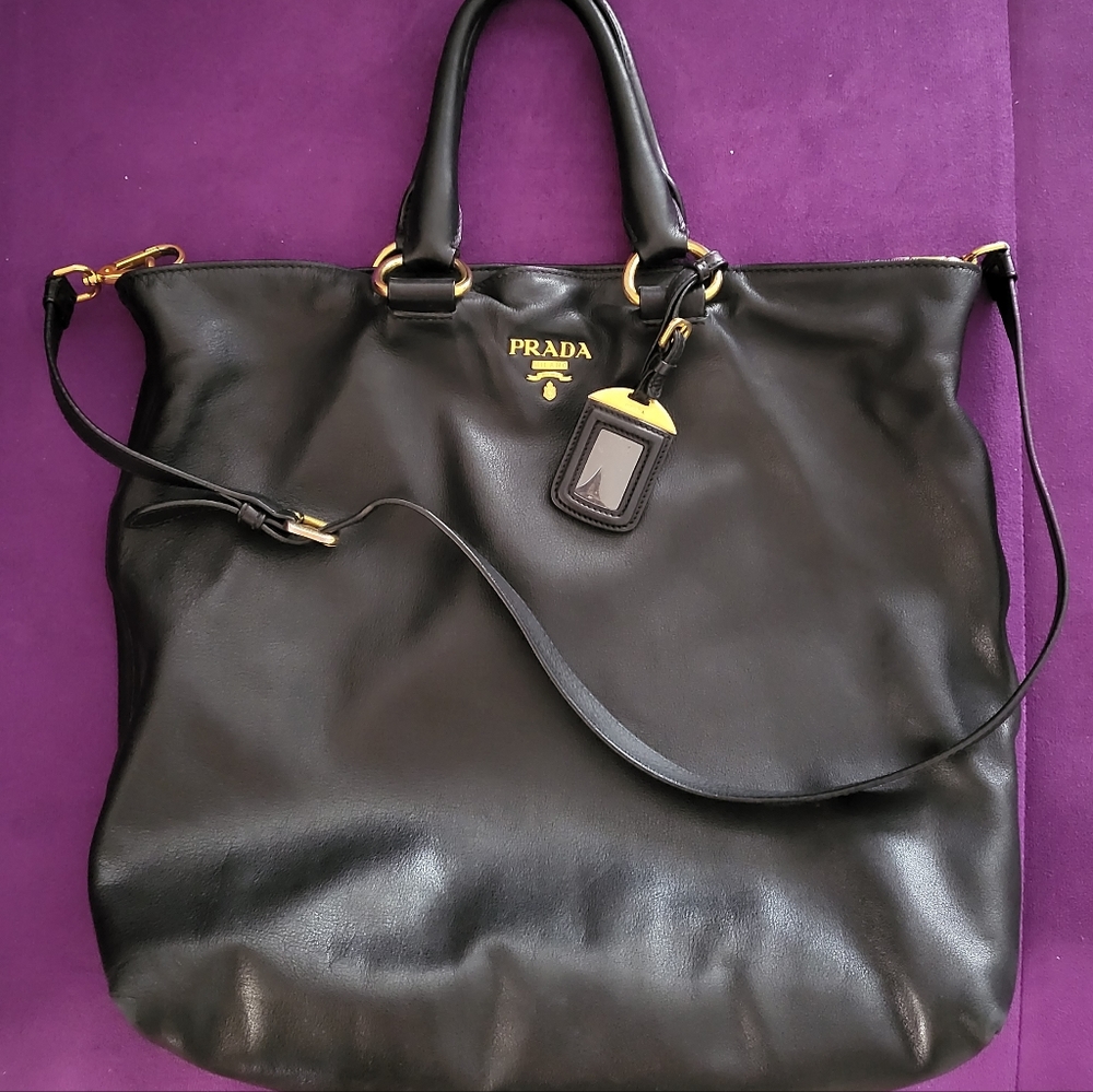 Prada leather tote bag